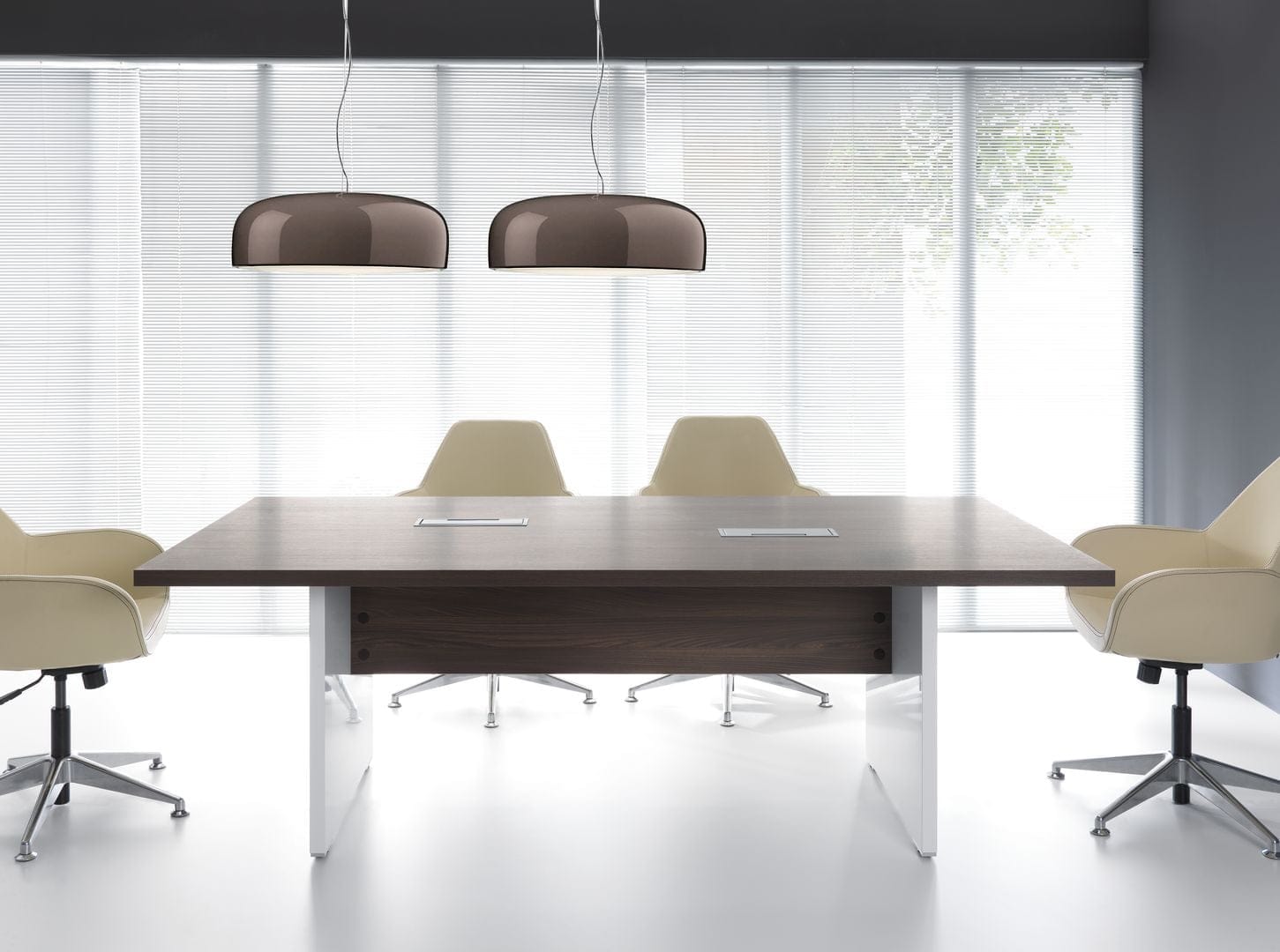 Executive MITO Boardroom Table – Dark Wood Finish
