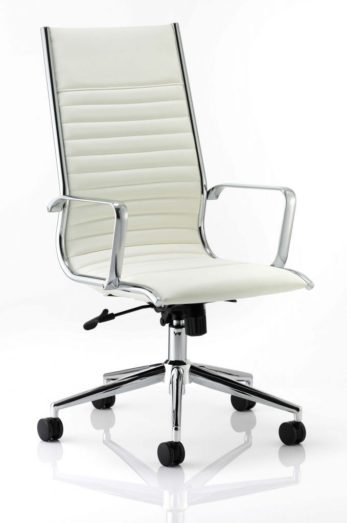 ritz high back chair castor white