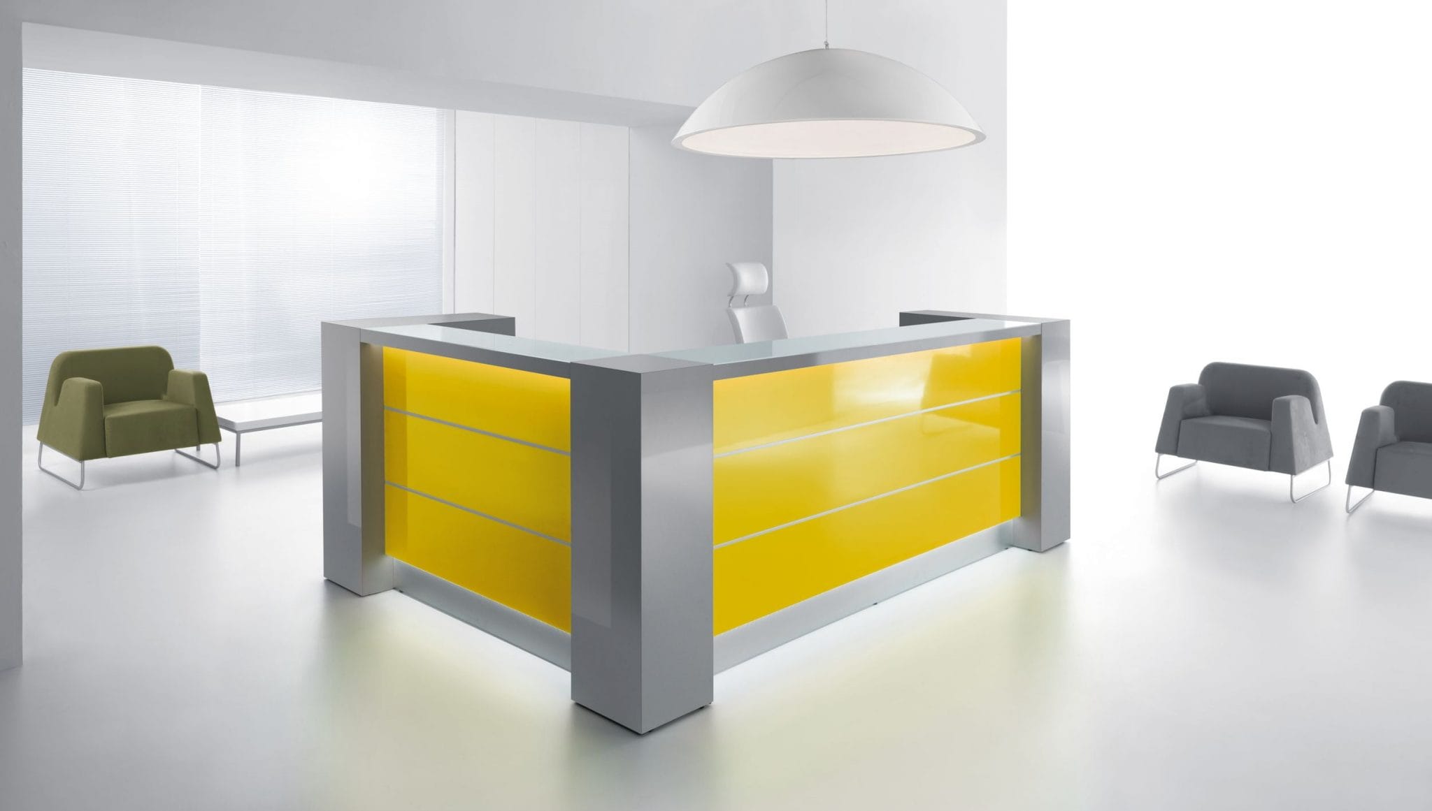 Valde small reception counter yellow and gray