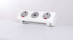 Hubble clip-on power module 2 x UK sockets and 1 USB A&C