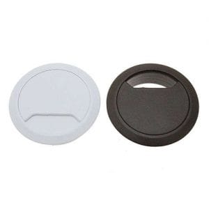 round on desk grommets black and white