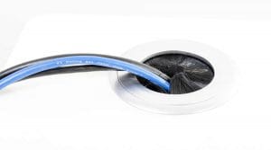 grommet with brush insert with cabel