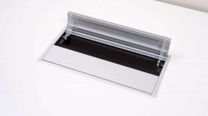 white on desk grommet half-opened