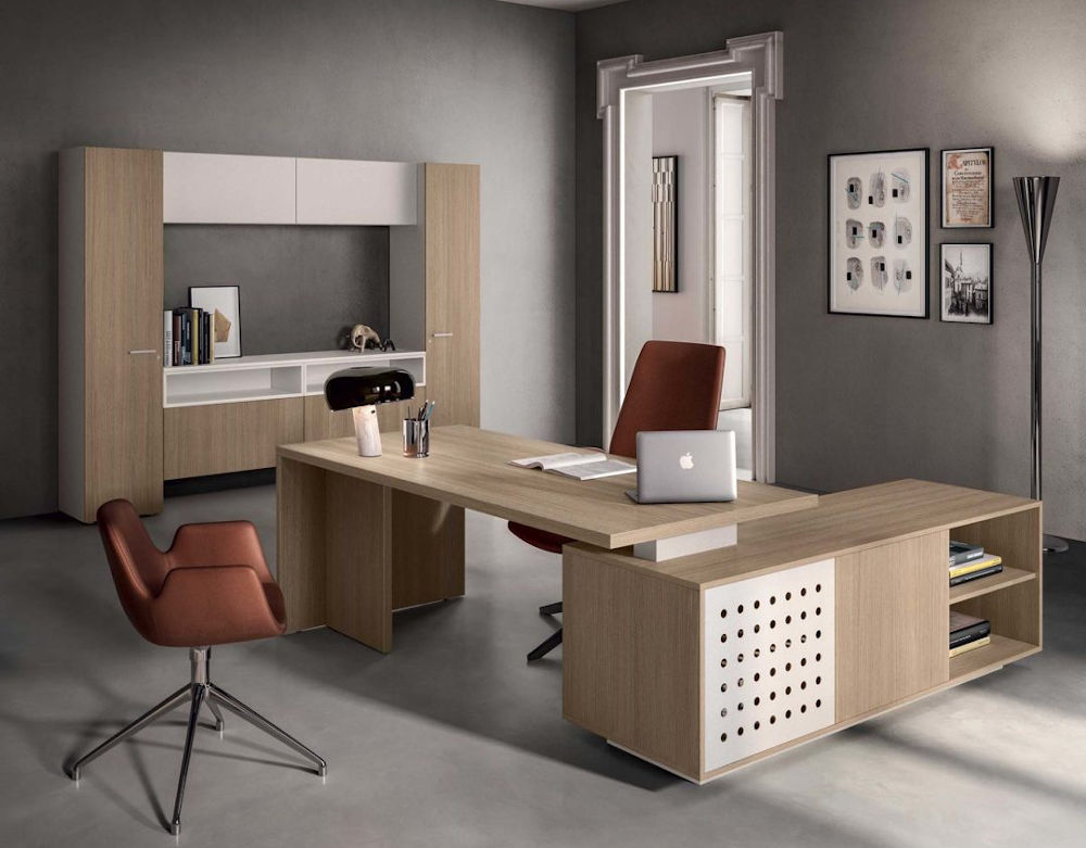 wood executive desking and storage