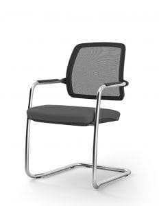 Ramunas cantilever chair with gray seat and black backrest