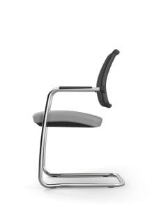 gray Ramunas cantilever meeting chair left side view