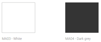 metal finishes: White and Dark grey