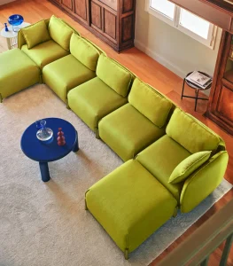 linka u-shape sofa green