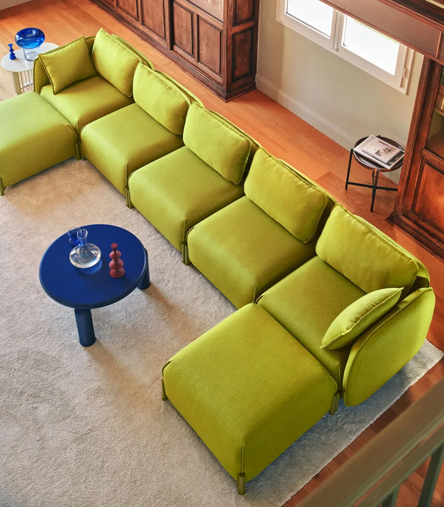 linka u-shape sofa green