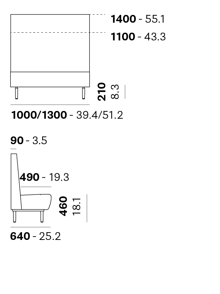 modus 2 sofa dimentions