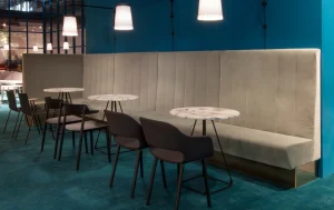 sofa corner setup in restaurant