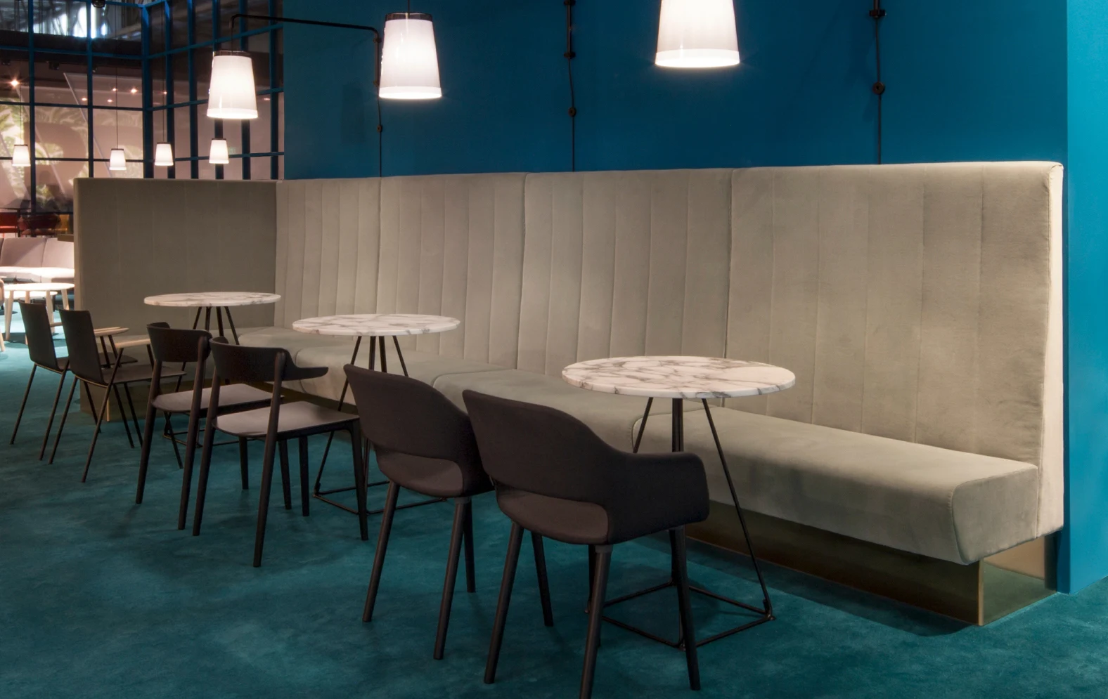 sofa corner setup in restaurant