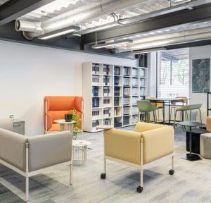basic bookcase in showroom