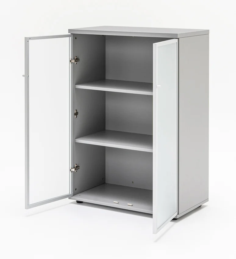 standard bookcase with opened doors