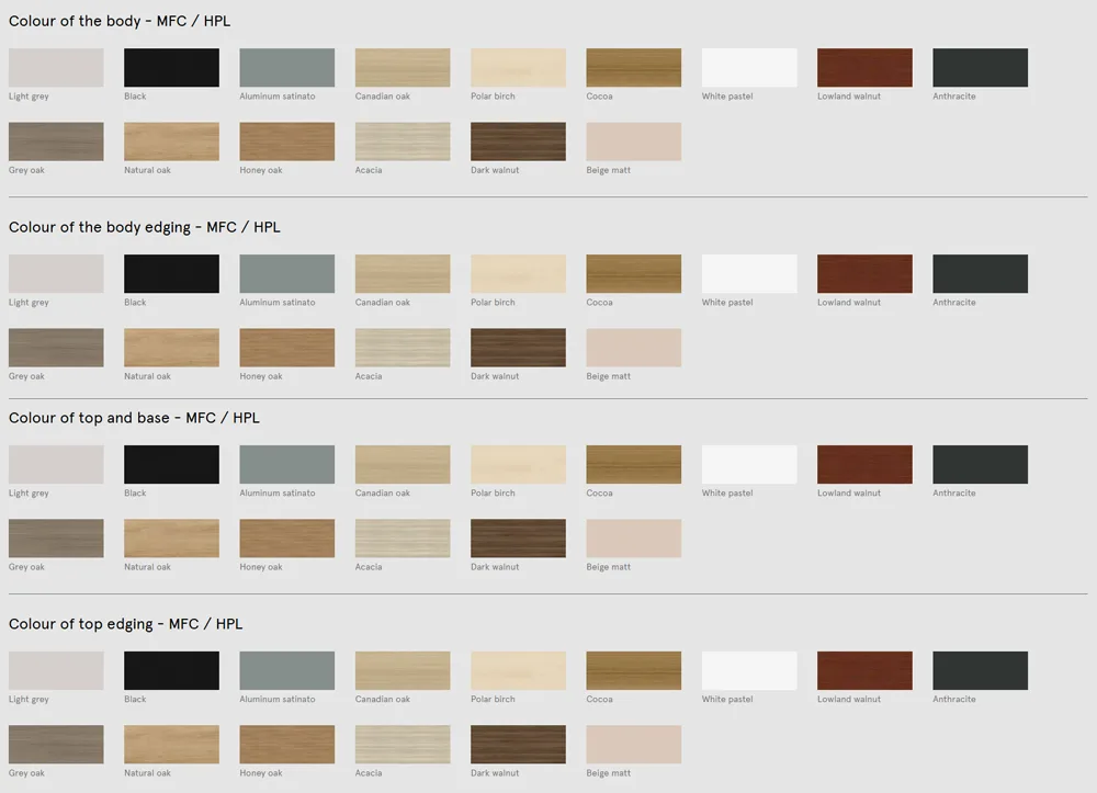 standard bookcase finishes