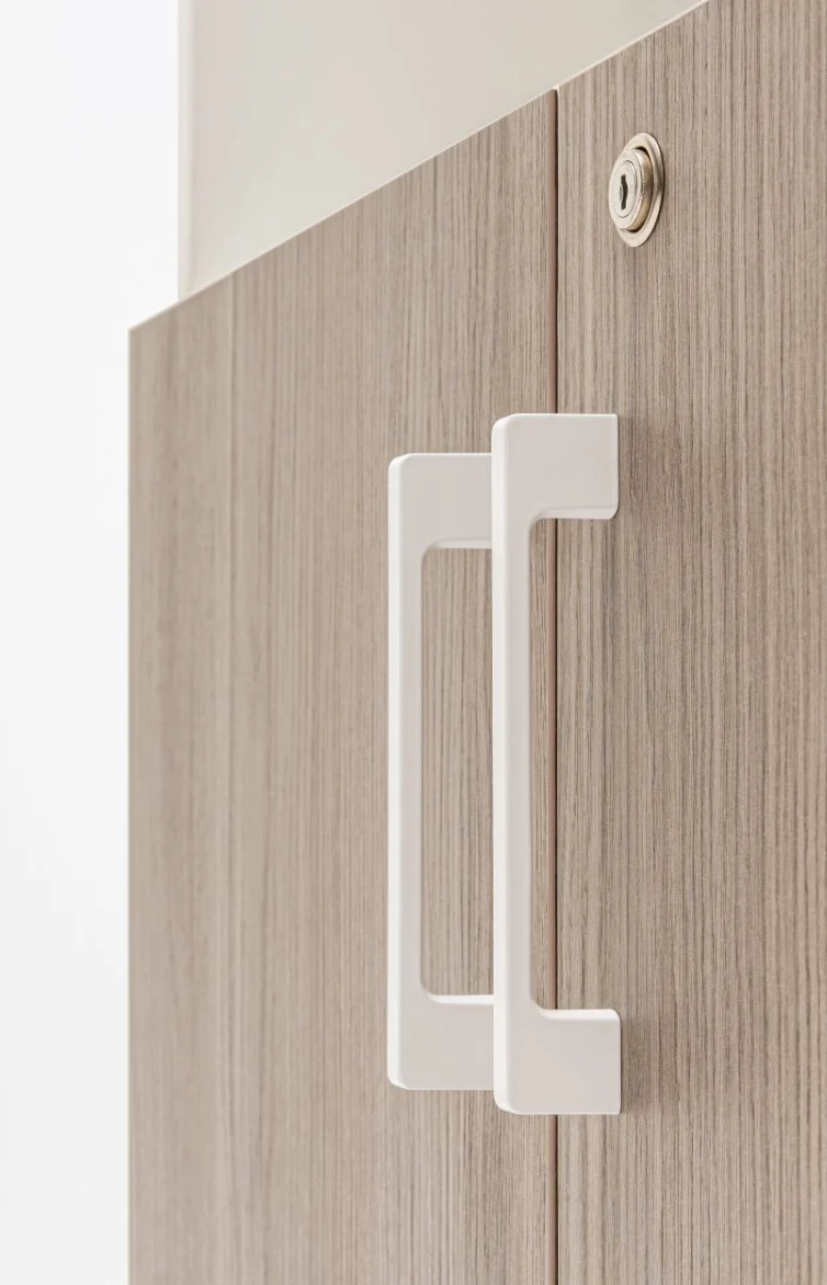 basic half bookcase close up doors