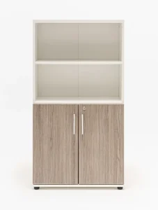 half bookcase grey oak finish
