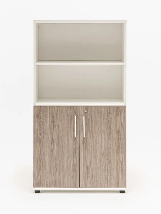 half bookcase grey oak finish