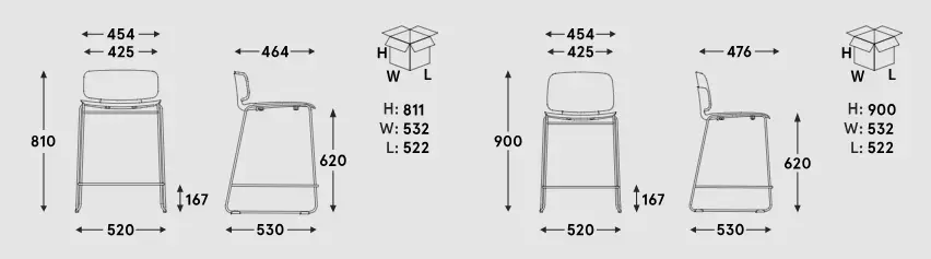 lena kitchen chair dimensions