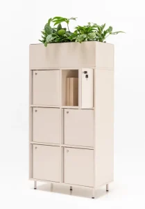 office locker with plant pot extension