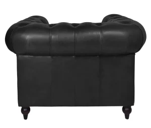 chesterfield armchair black back view