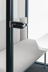 acoustic isolation white booth close-up