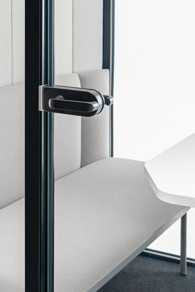 acoustic isolation white booth close-up
