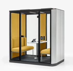coda booth white with yellow interior