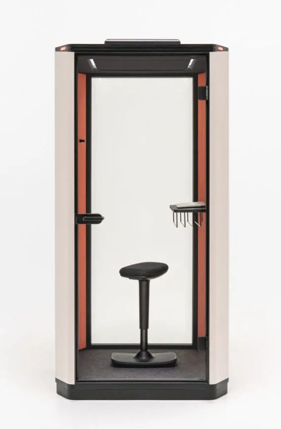 white 1 person coda acoustic booth