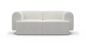 2-seat white tori sofa