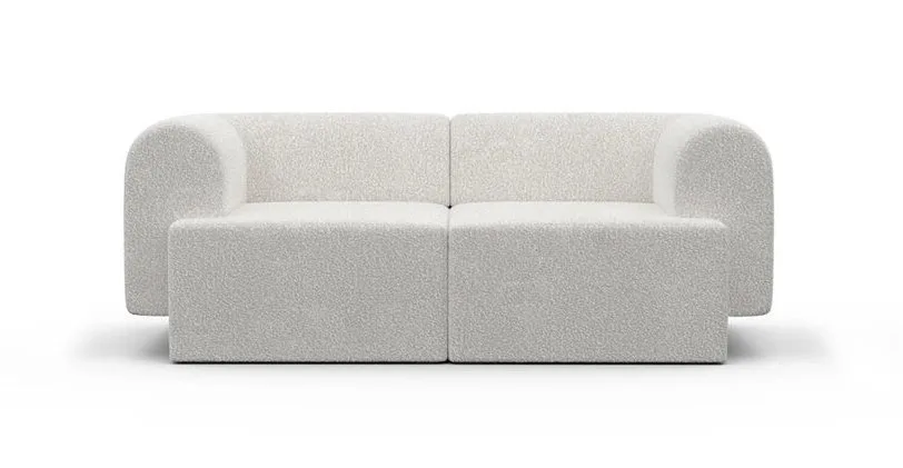 2-seat white tori sofa