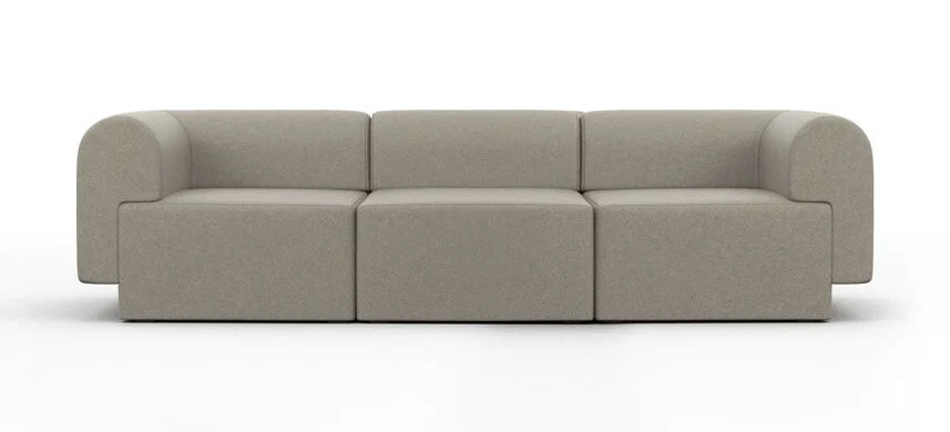 3-seat tori modular sofa, Mushroom 600 upholstery