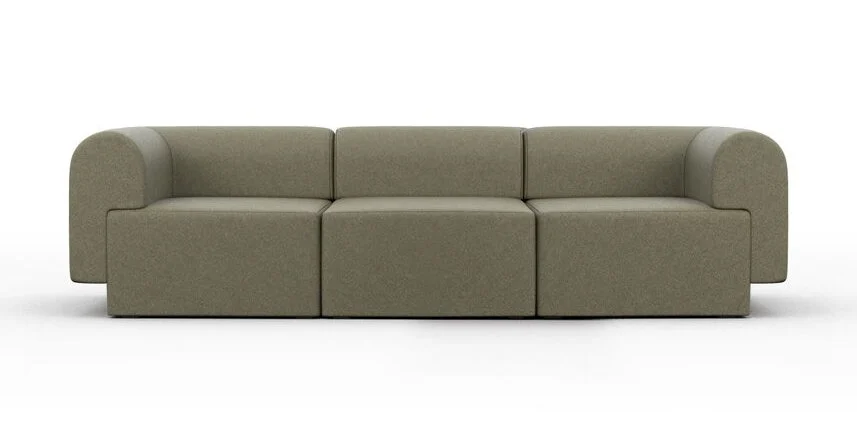 3-seat tori modular sofa, Sage 801 upholstery