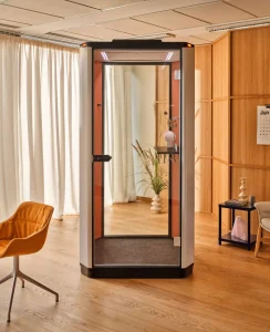 coda 1 person acoustic booth in modern office