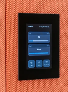 Coda acoustic booth touchscreen control panel