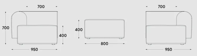 tori modular sofa dimensions