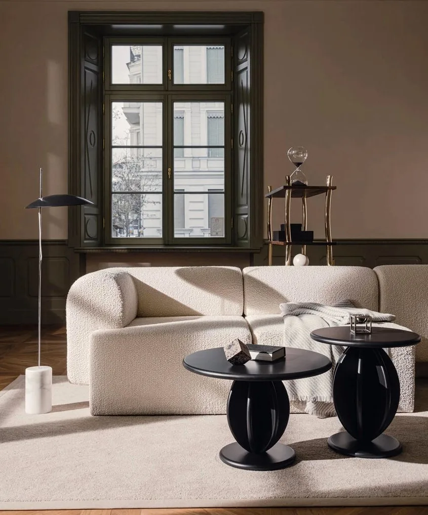 torri corner white sofa in room
